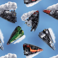 Load image into Gallery viewer, Blank Quilting On The Right Track Trains