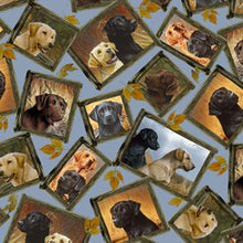 Load image into Gallery viewer, Quilting Treasures Loyal, Loveable Labs Portraits - Blue
