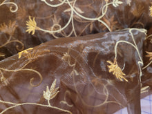 Load image into Gallery viewer, Drapery Floral Sheer Fabric - Brown
