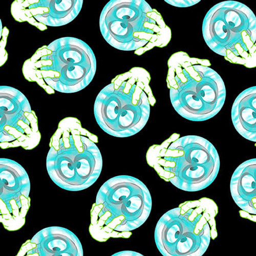 Blank Quilting Creepy & Kook Globes With Hands Glow In The Dark