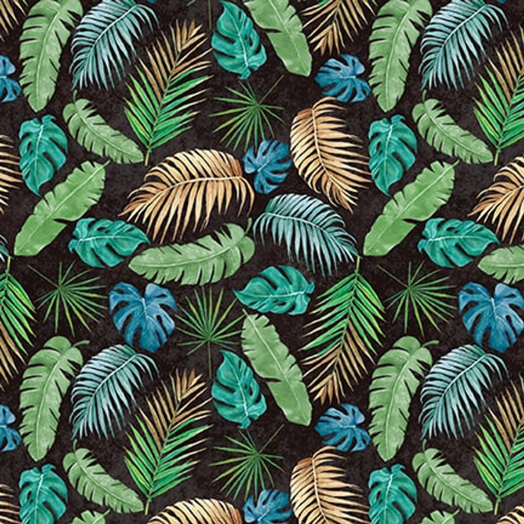 Blank Quilting Safari Sights Tropical Leaves