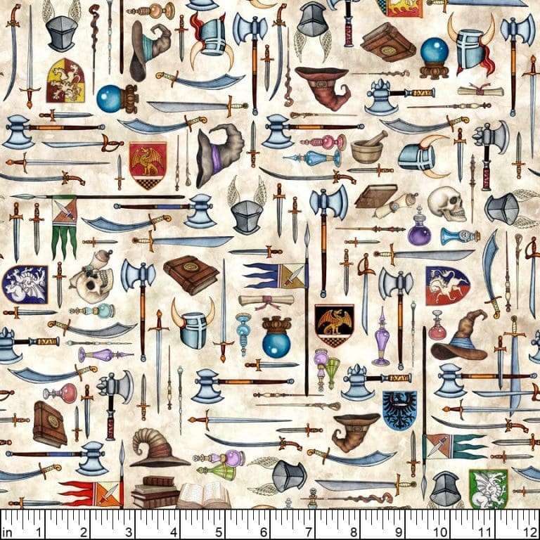 Quilting Treasures Dragon Quest Weapons - Cream