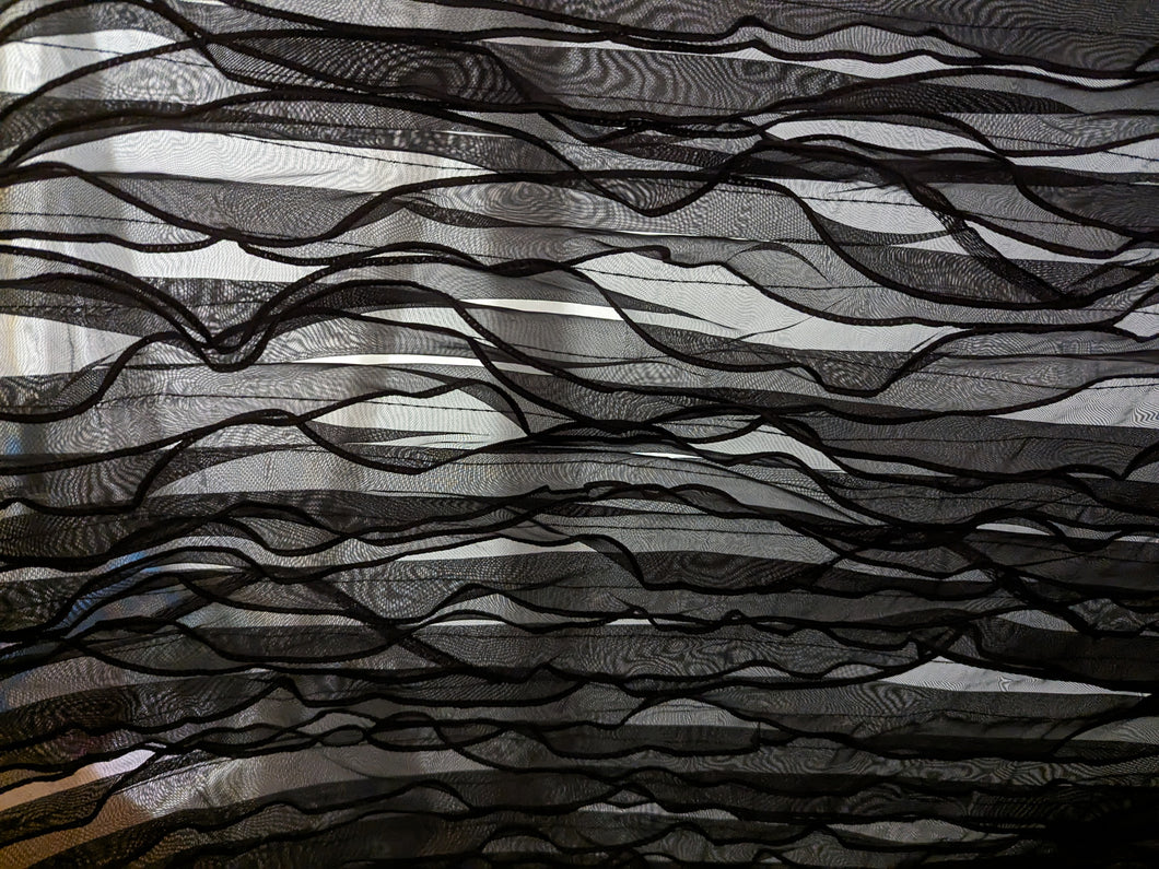 Drapery Waves Fabric - Black