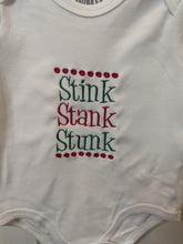 Load image into Gallery viewer, Stink Stank Stunk embroidered baby onesie
