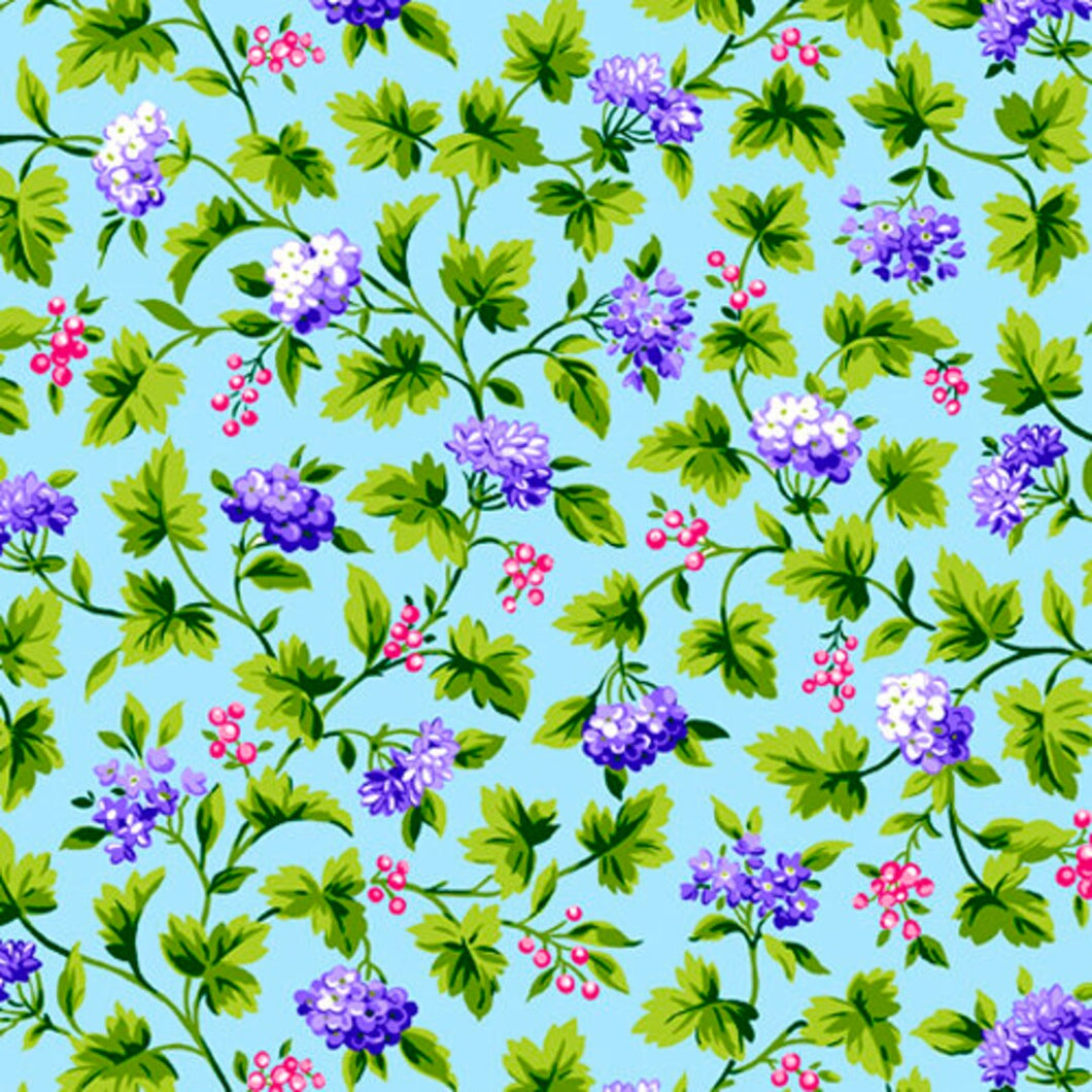 Quilting Treasures Bliss Floral Vine - Blue