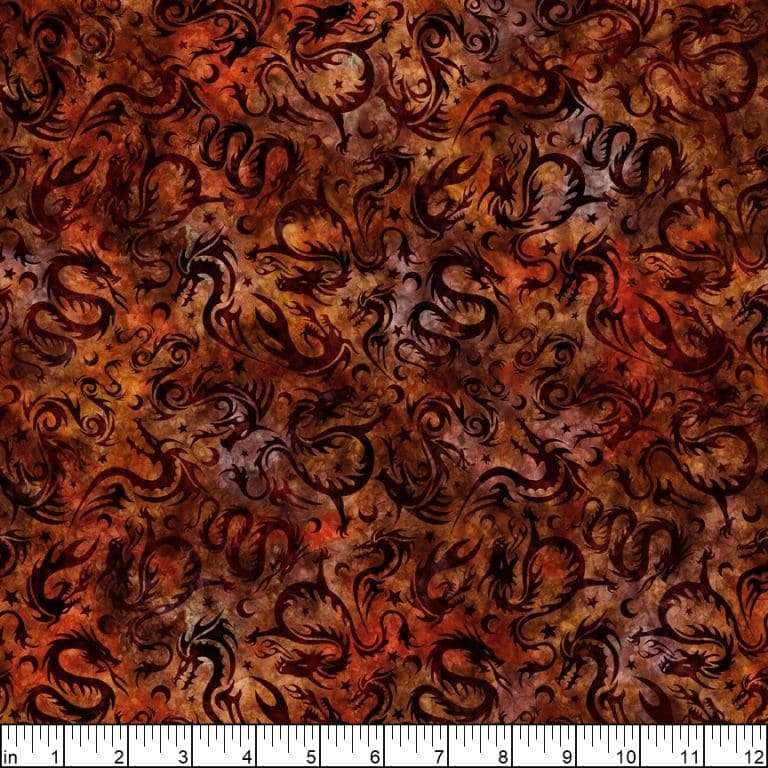 Quilting Treasures Dragon Quest Dragon Toss - Rust