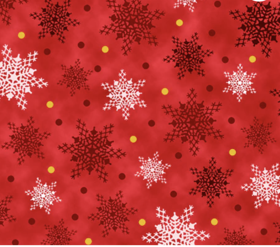 Quilting Treasures Christmas Cardinals Snowflakes - Red