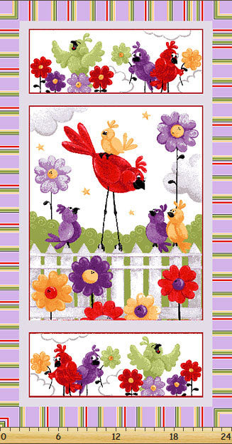 Susybee Bird Quilting Panel