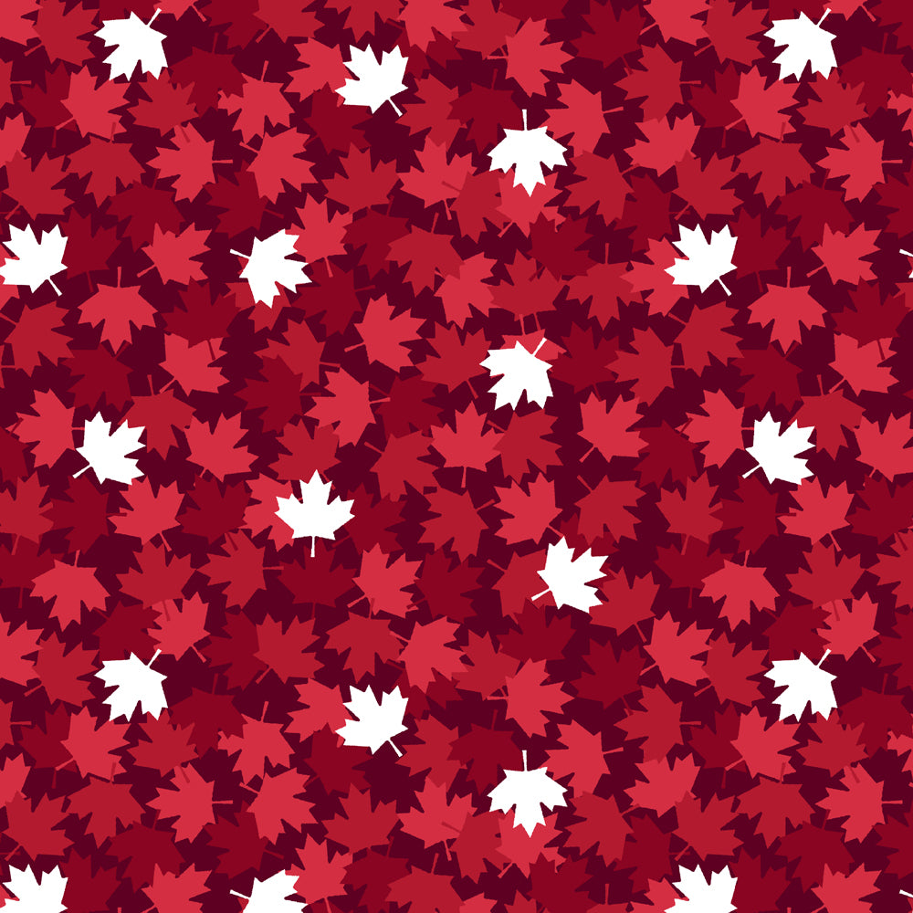 Windham Canadian Christmas 2 Maple Leaf Quilt Backing - Red