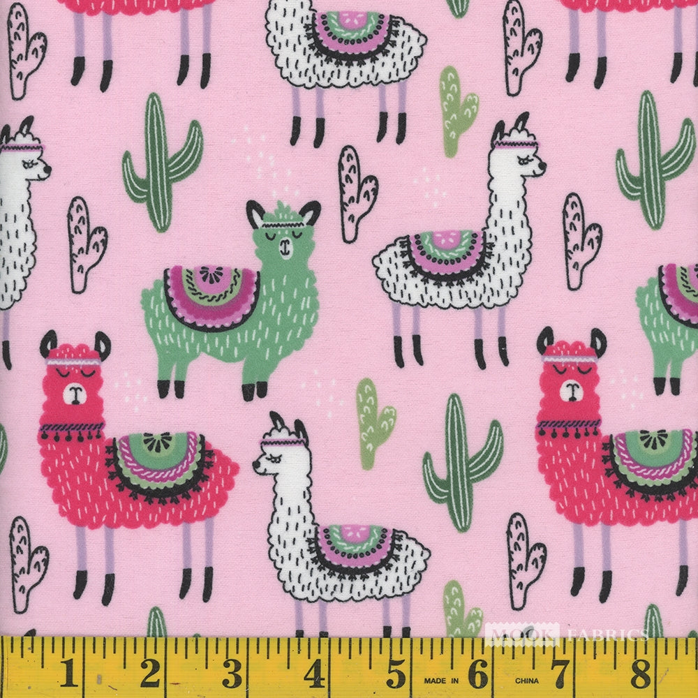 Llama Flannel - Pink