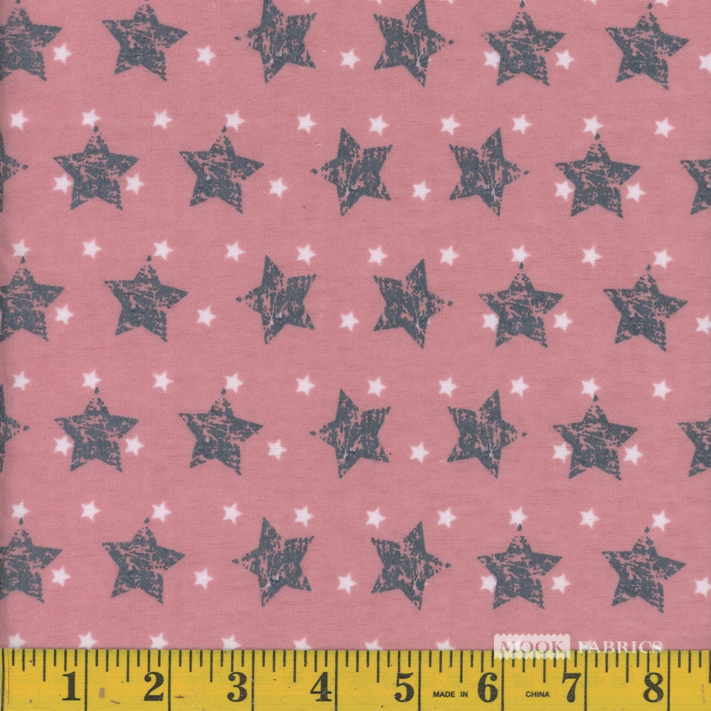 Stars Flannel - Blush And Charcoal