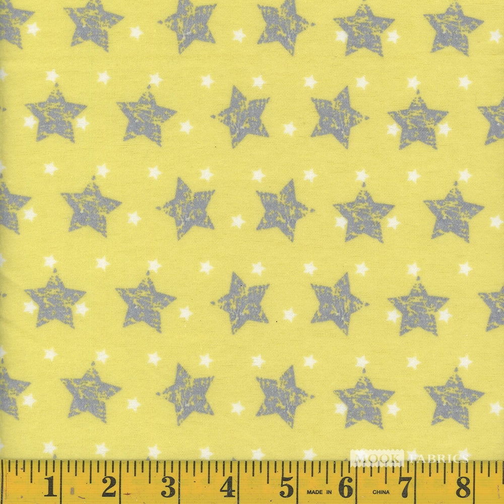 Stars Flannel - Grey And Yellow