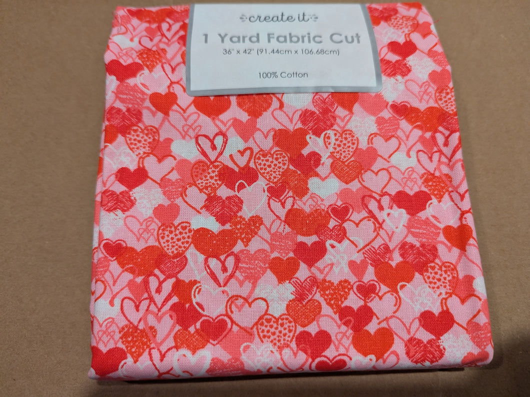 Create It Valentine Small Hearts 1 yard pre-cuts - Red