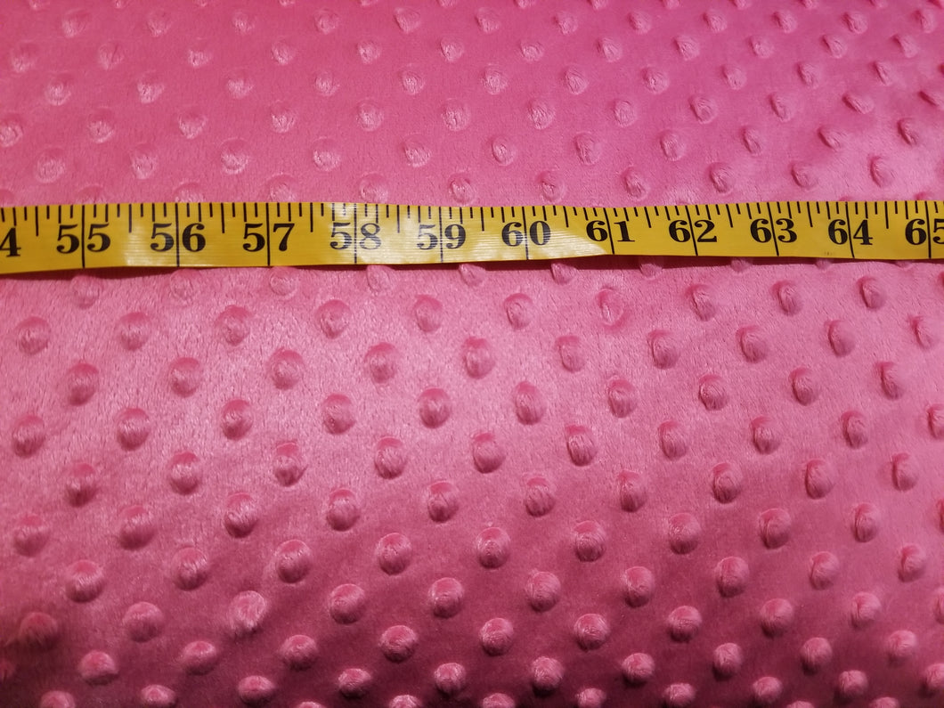Fuschia Hot Pink Minky Dot Fabric