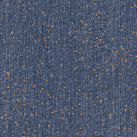 Andover Almost Blue Splatter Rinsed Metallic