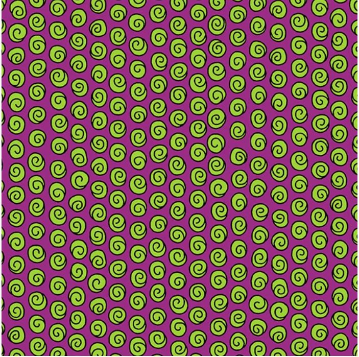 Andover A Spooky Good Time Swirls Fabric - Purple