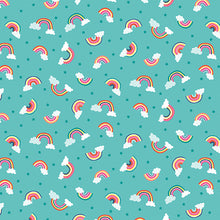 Load image into Gallery viewer, Andover Daydream Rainbows - Turquoise

