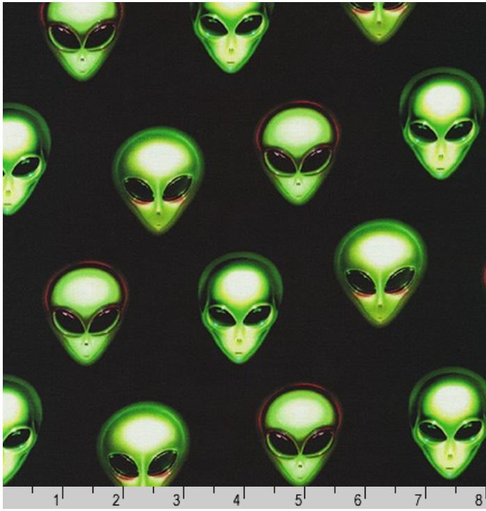 Robert Kaufman Area 51 Large Aliens - Onyx