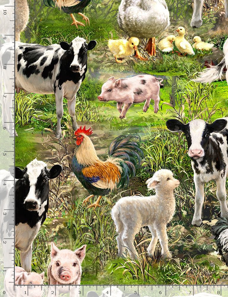 Timeless Treasures Farm Life Farm Animals