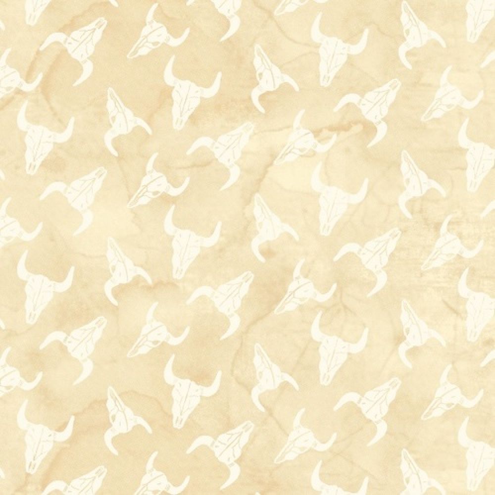 Blank Quilting Western Legend Cow Skulls - Beige