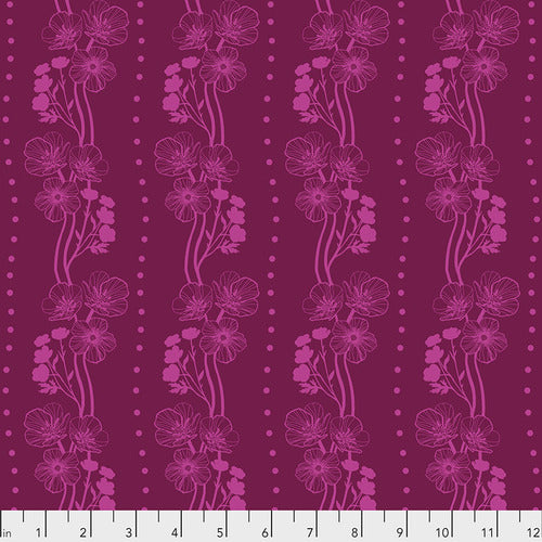 Second Nature Buttercups Quilting Cotton - Ruby
