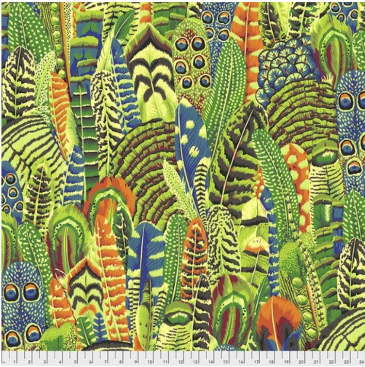 Kaffe Fassett Collective Stash Feathers Lime Cotton