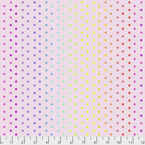Tula Pink True Colours Rainbow Hexy Fabric - Shell