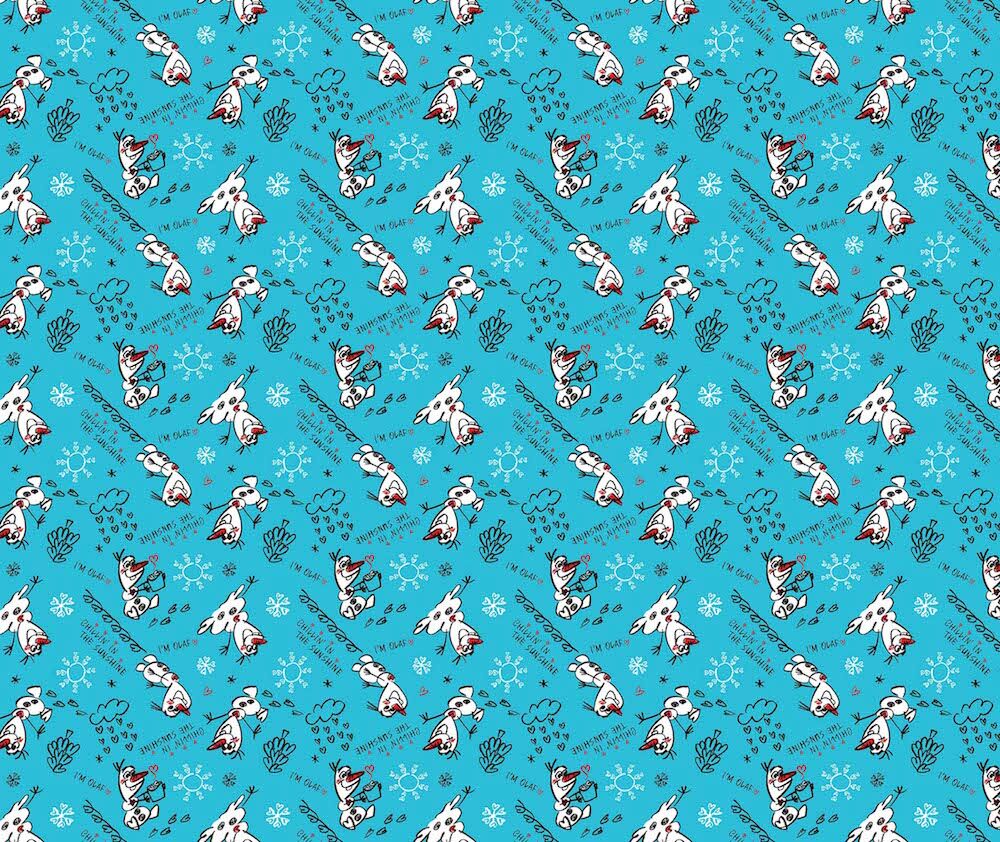 Frozen Olaf Sketch Blue Quilting Fabric