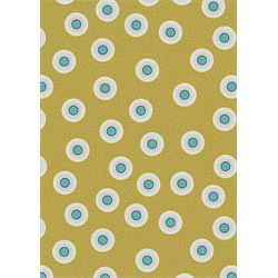 Lewis & Irene Forme Flower Dots Quilting Fabric - Green