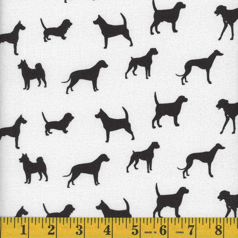 Black And White Dog Fabric