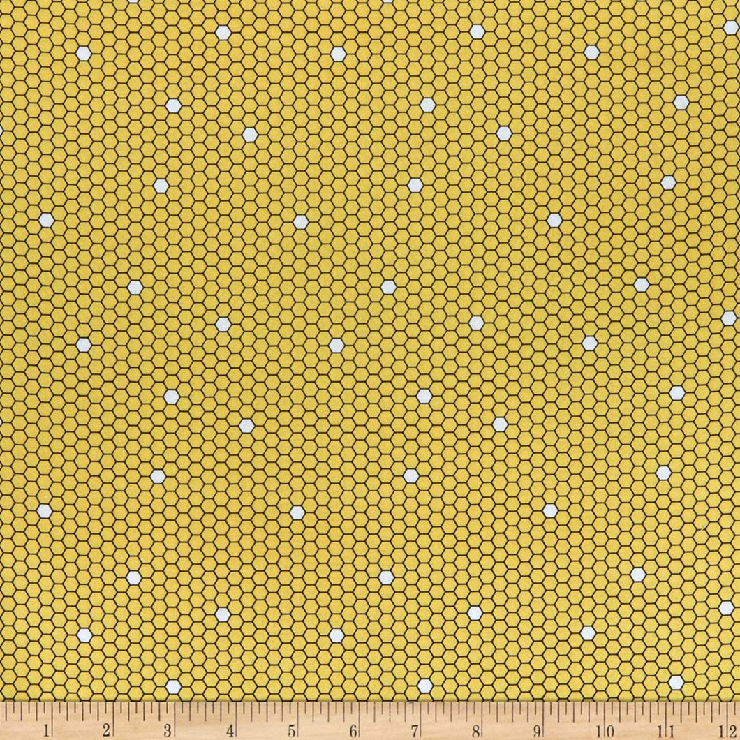 Quilting Treasures All The Buzz Honeycomb - Yellow