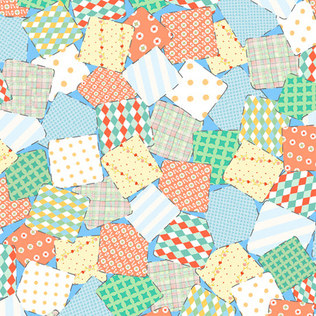 Quilting Treasures Animal Parade Patchwork - Baby Blue