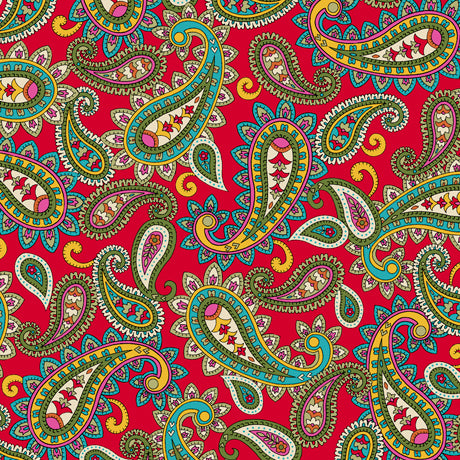 Quilting Treasures Isabella Packed Paisley - Red