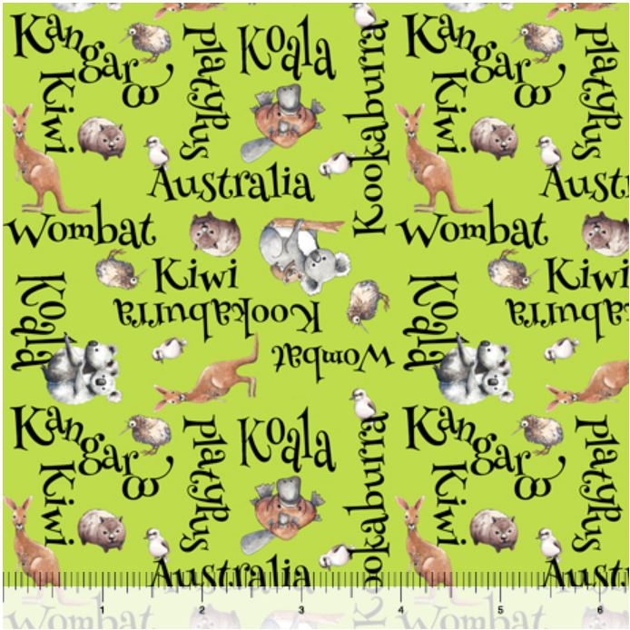 Quilting Treasures Kiwis & Koalas Word Toss - Kiwi