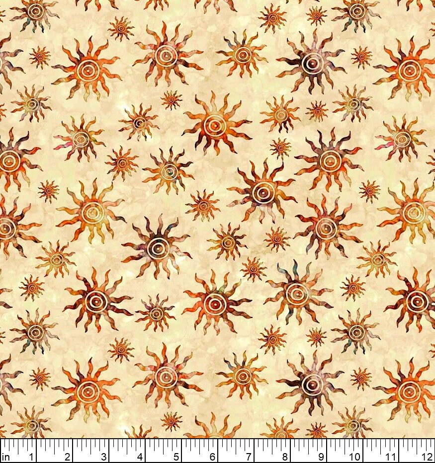Quilting Treasures Southwest Reflection Suns - Cream