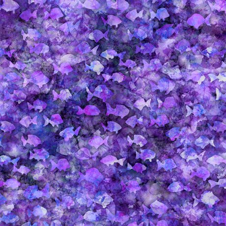 Quilting Treasures Aquatica Fish Blender - Purple