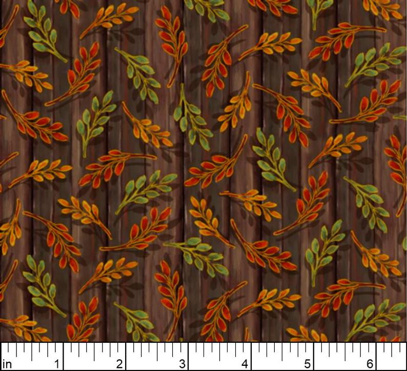 Quilting Treasures Harvest Elegance Leaves - Brown