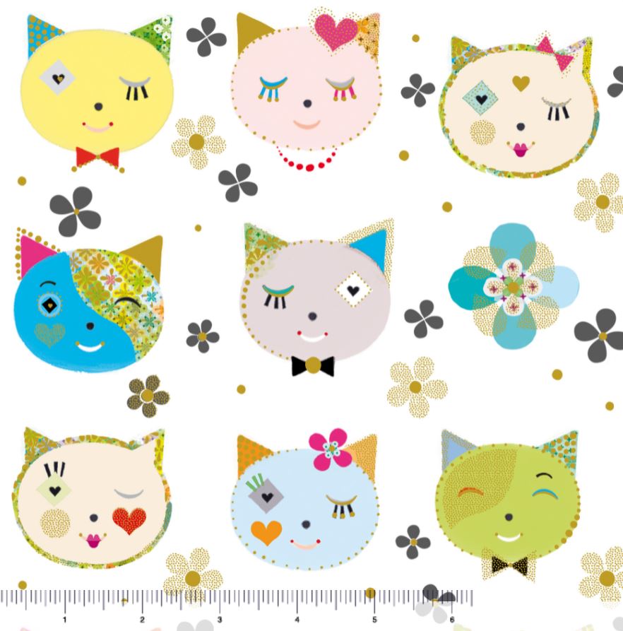 Quilting Treasures Kitty Cats Kitty Cats Heads - White