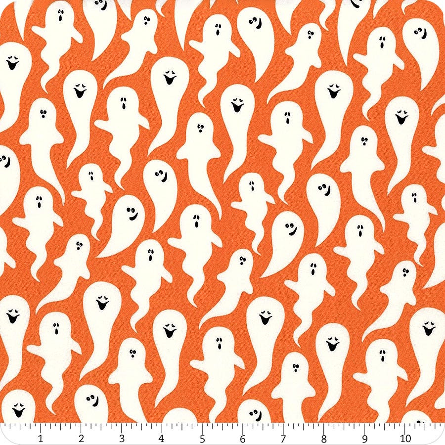 Riley Blake Hocus Pocus Ghosts Fabric - Orange