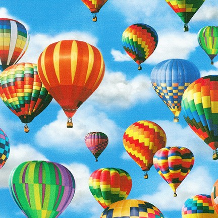 Robert Kaufman Everyday Favourites Hot Air Balloons
