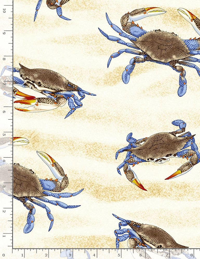 Timeless Treasures Seaside Getaway Crabs On Sand