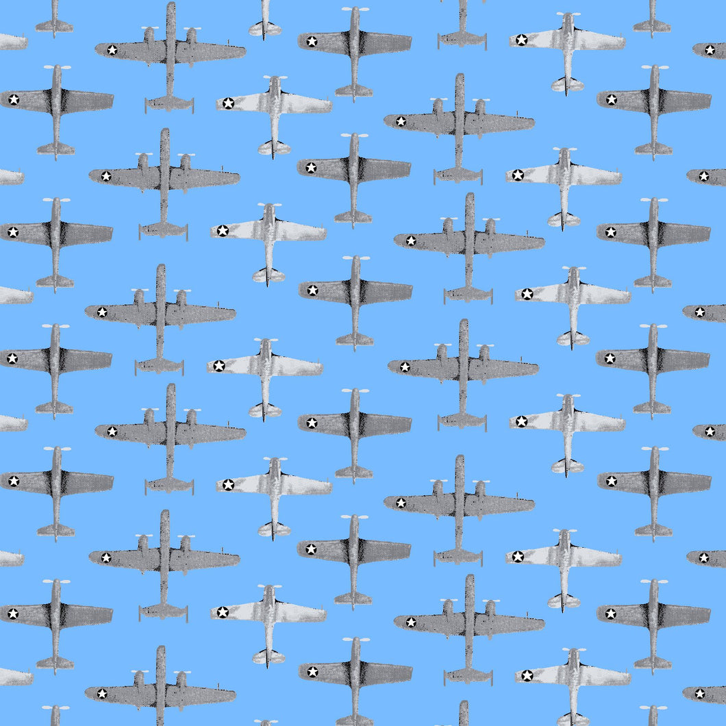 Studio E Small Planes Quilting Fabric - Blue