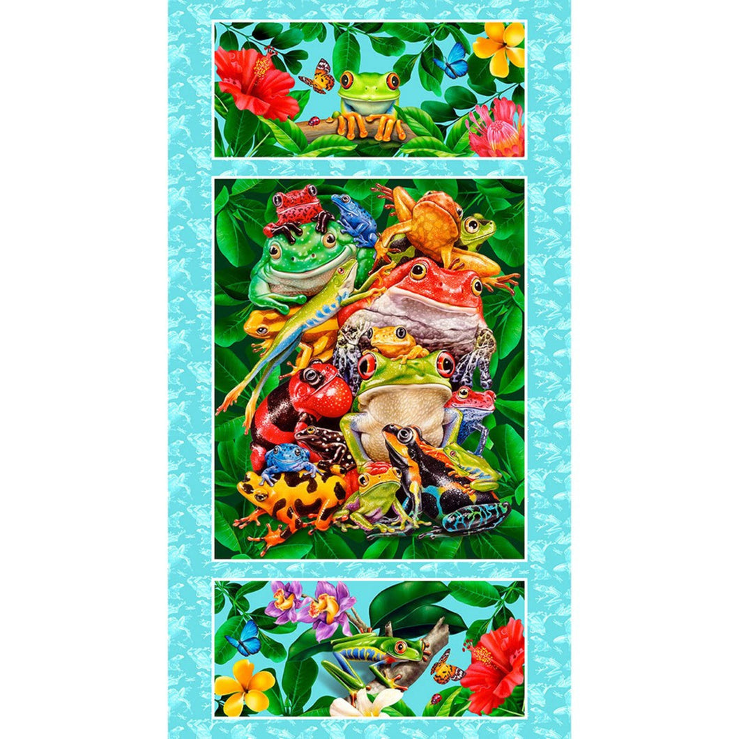 Studio E Jewels Of The Jungle Frog Banner Quilting Panel