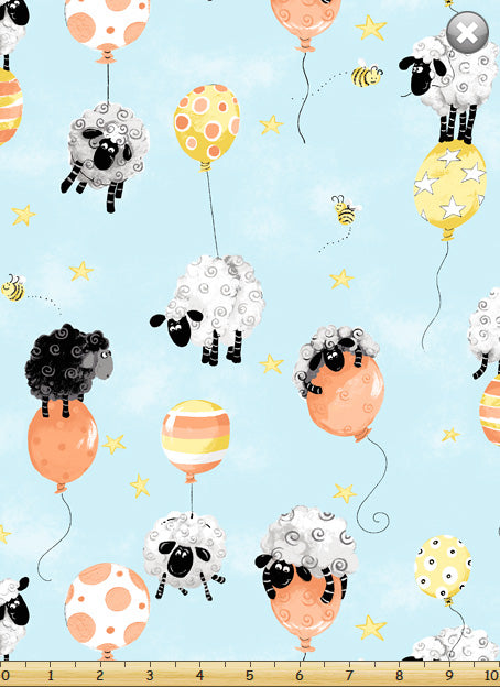 Lewe The Sheep Lewe's Balloons Quilting Fabric