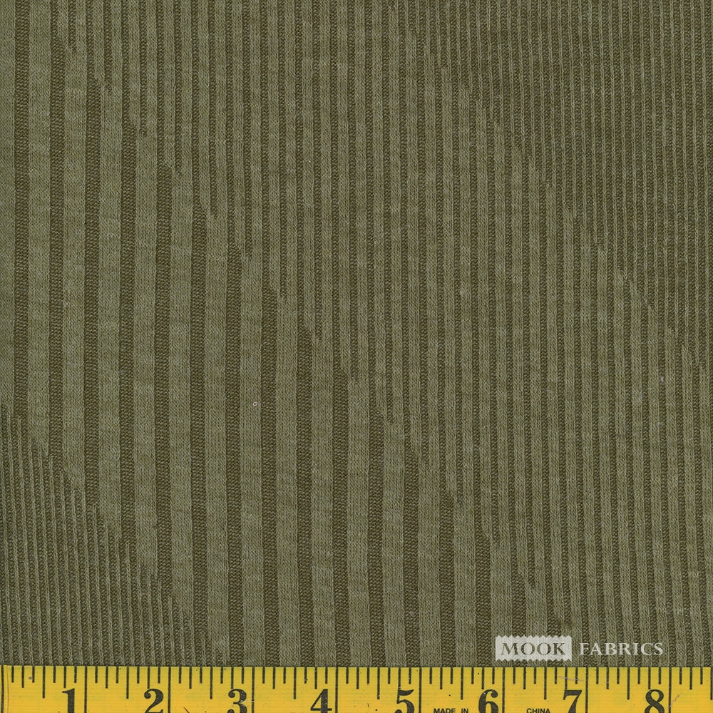 Verigated Rib Knit Fabric - Olive