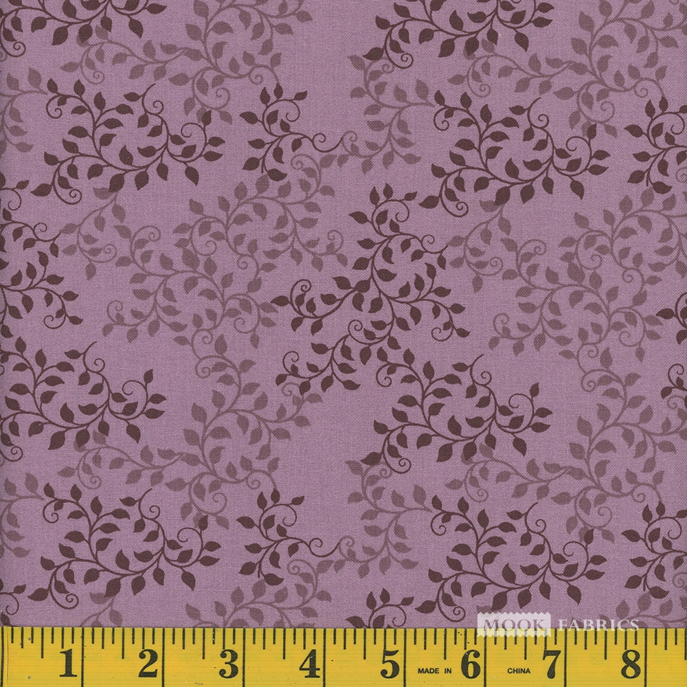 Leaves Quilt Backing Fabric - Wine