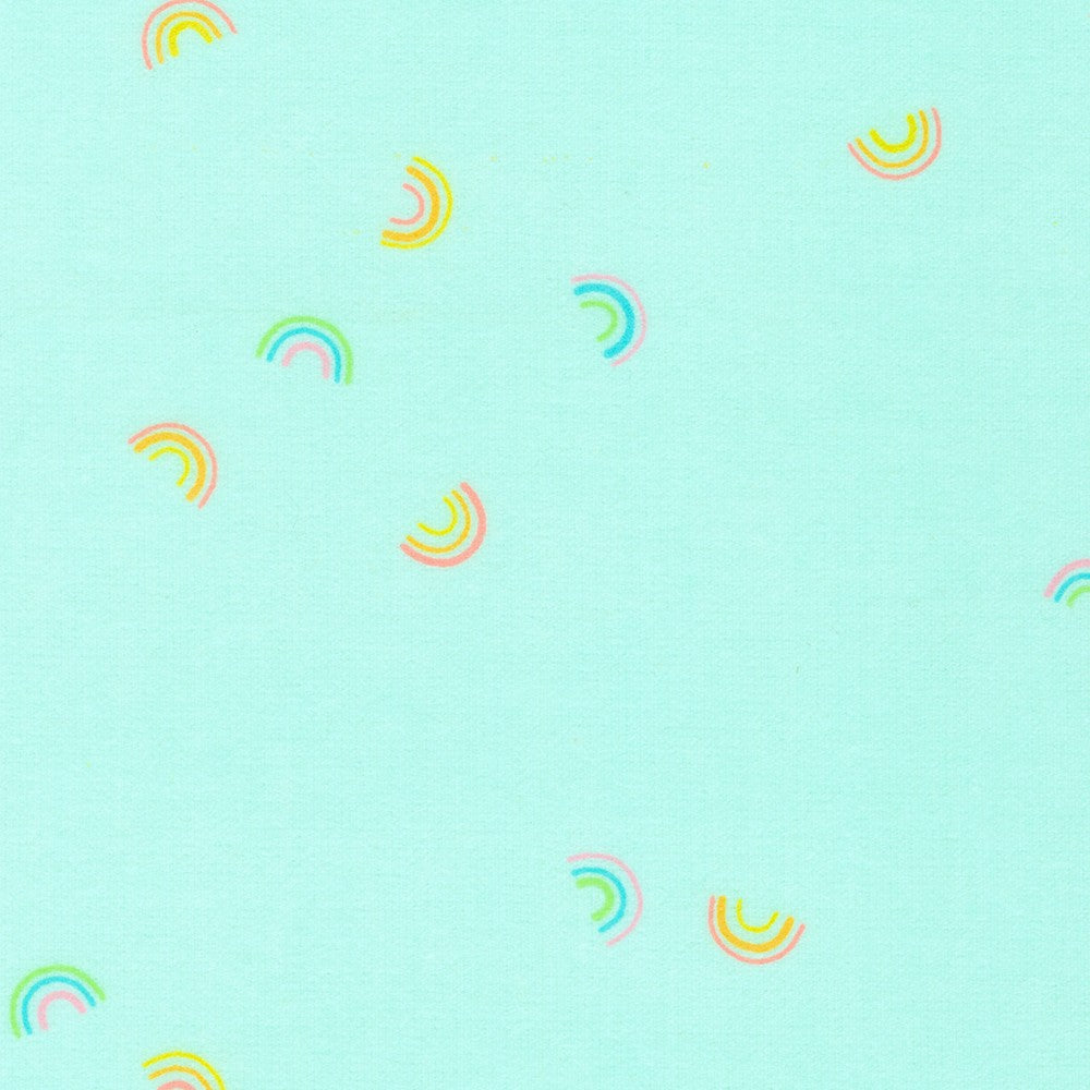 Robert Kaufman Small Rainbow Flannel - Mint