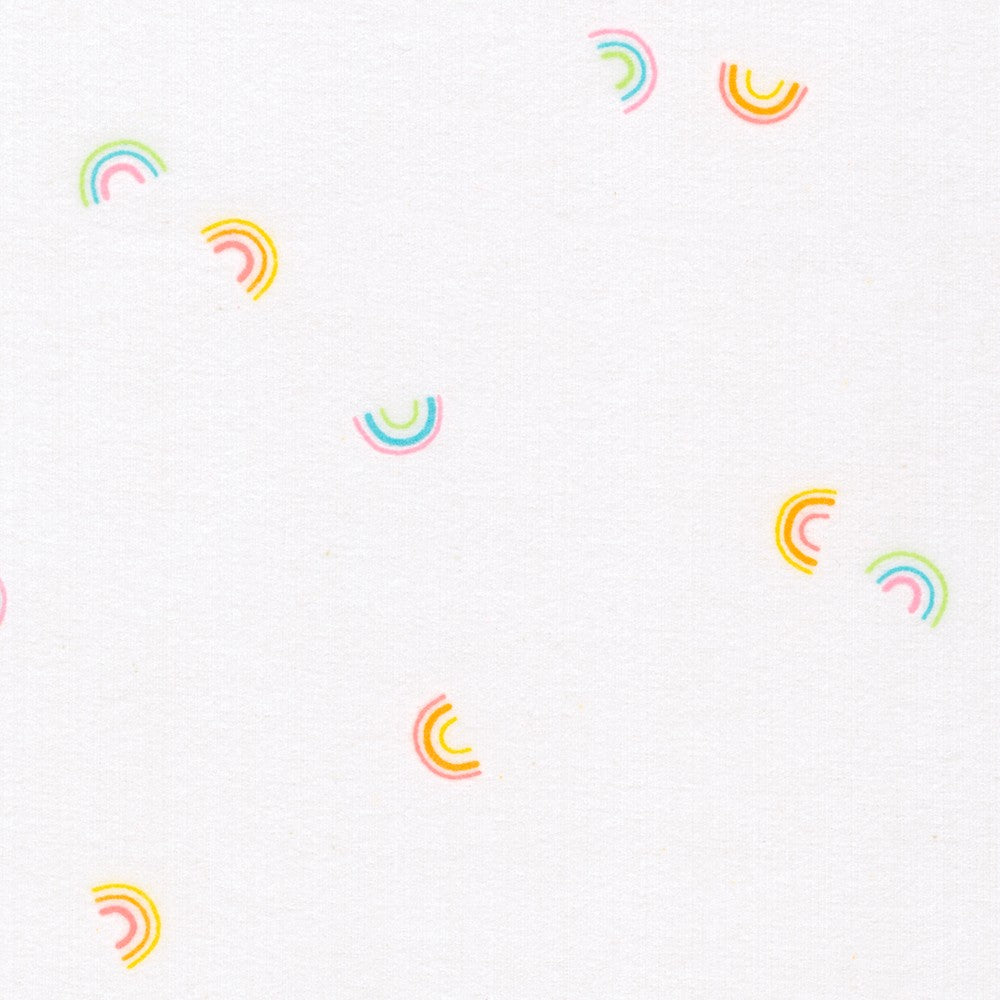 Robert Kaufman Small Rainbow Flannel - White