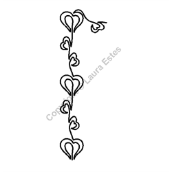 Ribbon Heart Border 2 Inch Quilting Stencil